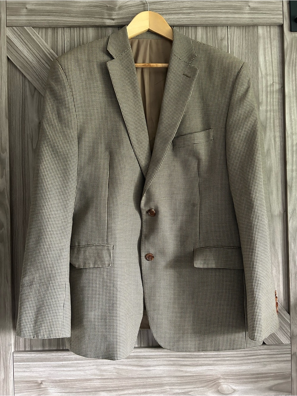 Lauren Ralph Lauren Brown Houndstooth Sport Coat Blazer Classic Fit 44R